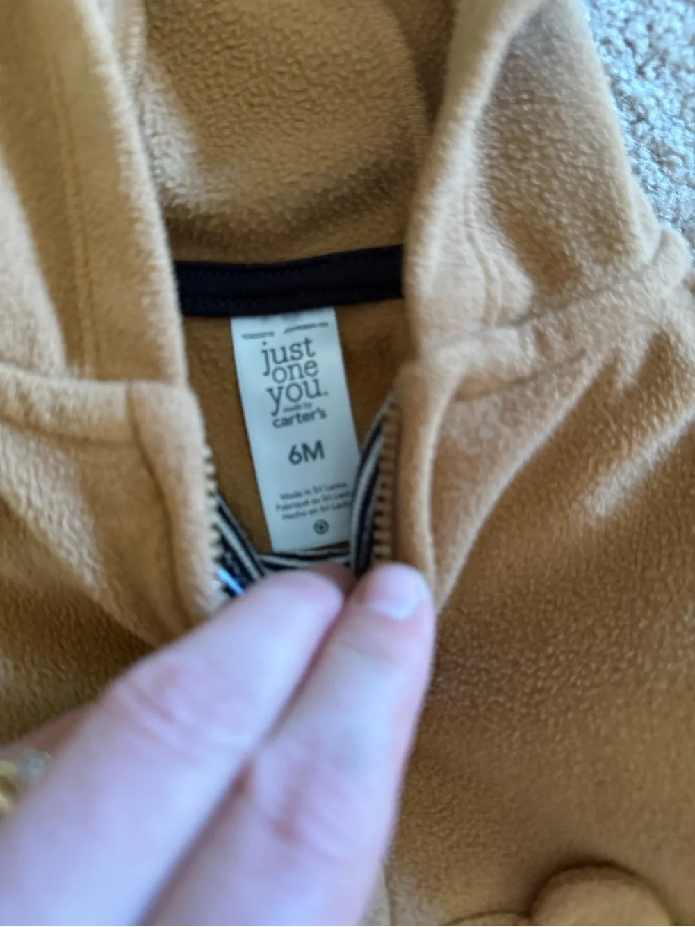 Carter's Tan Fleece Hooded Puffer Jacket